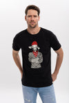 Red Hat Camel Animal Printed Cotton Black T-shirt