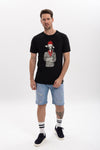 Red Hat Camel Animal Printed Cotton Black T-shirt