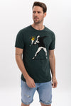 Green The Flower Bomb Thrower by Banksy Printed Cotton T-Shirt