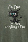 khakiStone Washed I am Fine Everything Is FinePrinted Cotton T-shirt