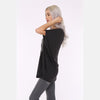 Black Lace Skull Cotton Women Balloon Cut T-Shirt - S-Ponder Shop