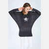 Black Sequin Star Cotton Women Dress Top - S-Ponder Shop - 