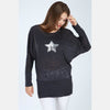 Black Sequin Star Cotton Women Dress Top - S-Ponder Shop - 