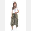 Green Stone Washed Harem Bohemian Cotton Women Trousers - 